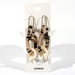 NWT Express Faux Tortoise Shell Paper Clip Earrings
